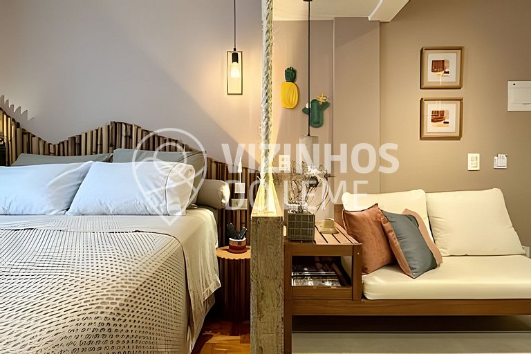 Studio Brasileiríssimo a 1 Min. da Praia